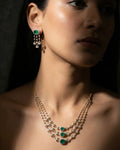 Emerald & Diamond Layered Necklace Set