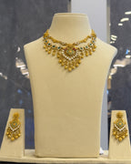 Antique Gold Emerald & Pearl Necklace Set